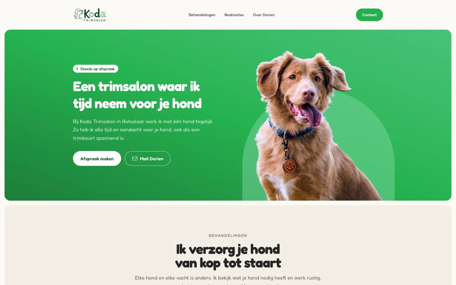 Koda Trimsalon op desktop