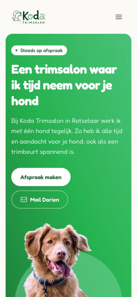 Koda Trimsalon op mobiel